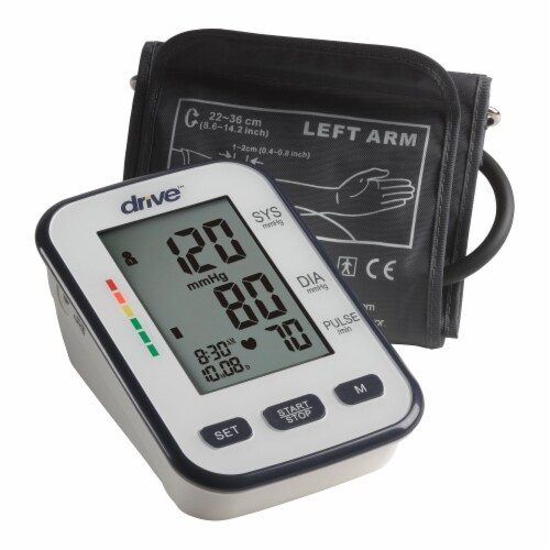Drive Medium Cuff Arm Home Automatic Digital Blood Pressure Monitor 1-Tube Black 1 Each Perspective: back