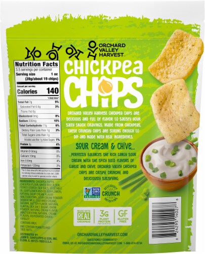 Orchard Valley Harvest® Sour Cream and Chive Chickpea Chips Perspective: back