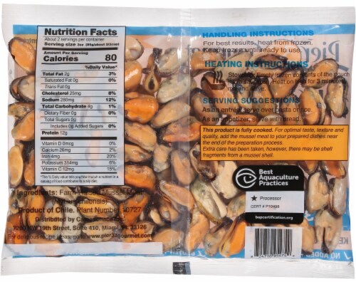 Pier 33 Gourmet® Cooked Mussel Meat Perspective: back