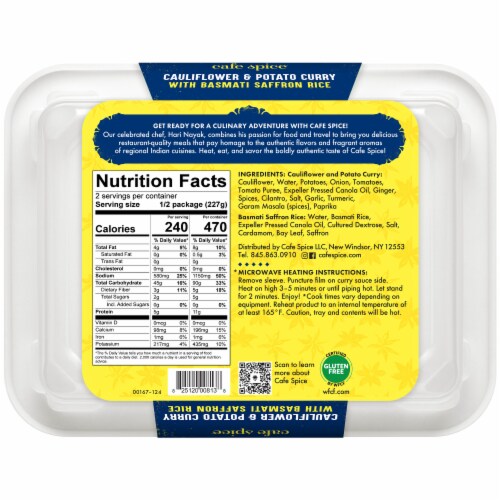 Café Spice® Cauliflower & Potato Curry with Saffron Rice Perspective: back