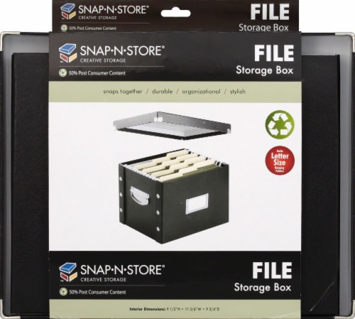 Snap-N-Store® Letter Size File Box - Black Perspective: back