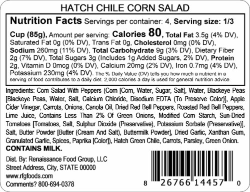 Garden Highway Hatch Chile Corn Salad Pre-pack Perspective: back