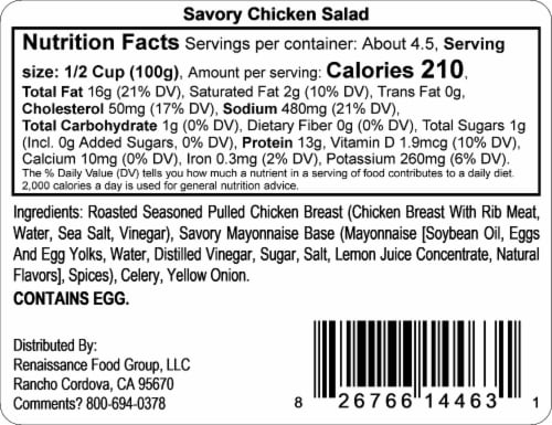 Savory Chicken Salad Pre-pack Perspective: back