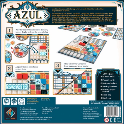 Azul Board Game Perspective: back