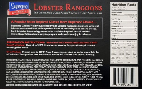 Supreme Choice™ Lobster Rangoons Perspective: back