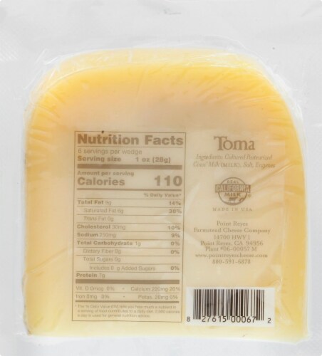 Point Reyes Toma Artisan Cheese Wedge Perspective: back