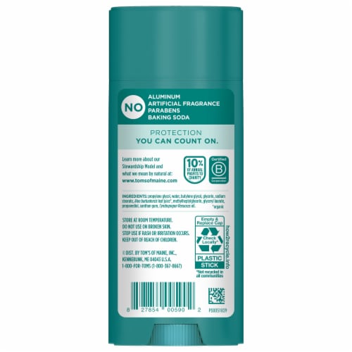 Tom’s of Maine Unscented Natural Deodorant Aluminum Free Clear Application Perspective: back