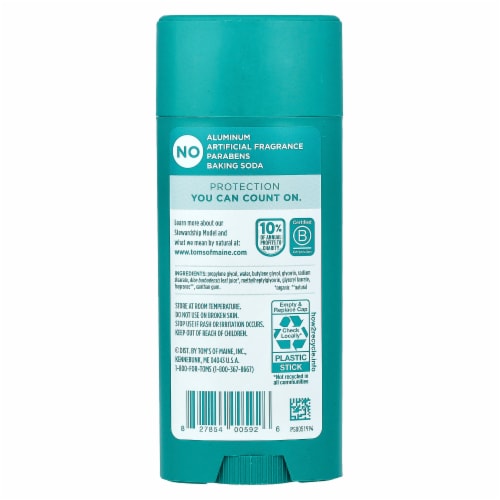 Tom's of Maine Aluminum Free Deodorant Clean Coast - 3.25 oz (92 g) Perspective: back