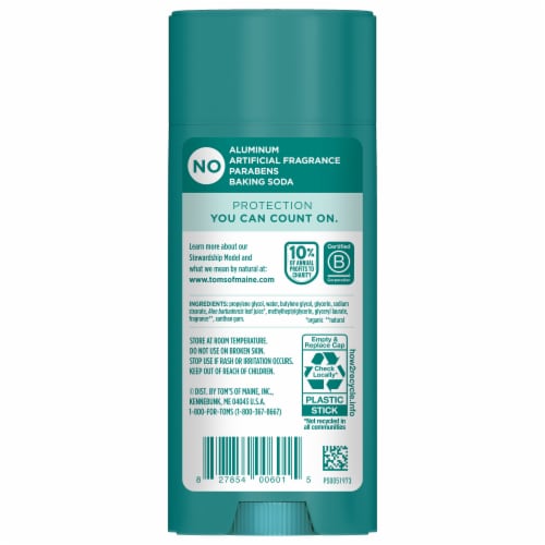 Tom’s of Maine Wild Lavender Natural Deodorant Aluminum Free Clear Application Perspective: back