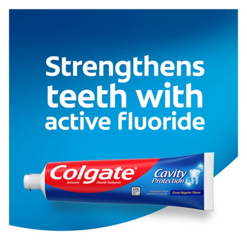 Colgate Cavity Protection Toothpaste with Fluoride Great Regular Flavor Perspective: back