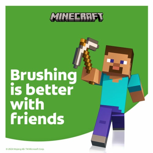 Colgate Battery Powered Minecraft Toothbrush for Kids with Extra Soft Bristles Perspective: back