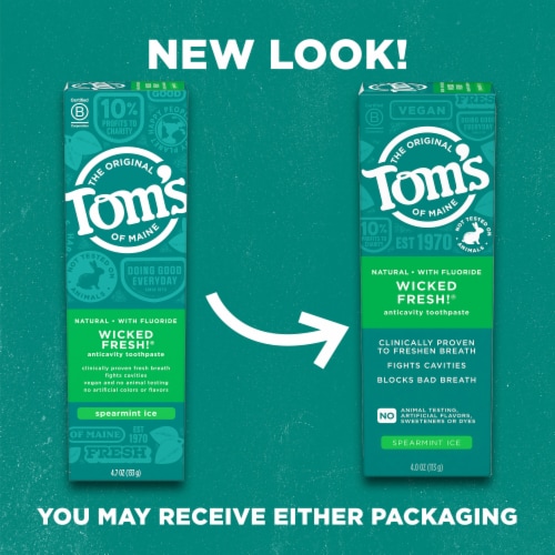 Tom’s of Maine Wicked Fresh Natural Fluoride Toothpaste Perspective: back