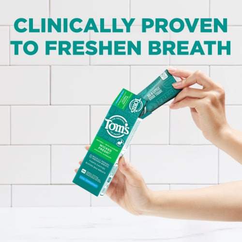 Tom’s of Maine Wicked Fresh! Natural Toothpaste with Fluoride Cool Peppermint Flavor Perspective: back