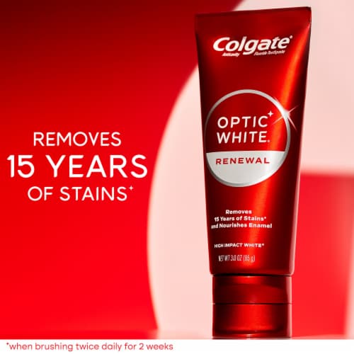 Colgate Optic White Renewal Whitening Toothpaste Value Pack High Impact White Perspective: back