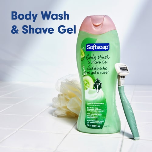 Softsoap Moisturizing Body Wash and Shave Gel Cool Cucumber Scent 20 fl oz Bottle Perspective: back