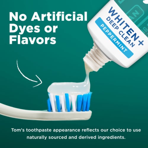 Tom’s of Maine Whiten Plus Deep Clean Whitening Toothpaste with Peppermint Flavor Perspective: back