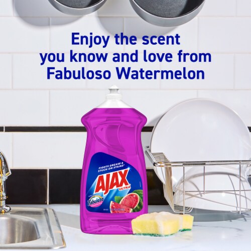 Ajax Ultra Liquid Dish Soap with Fabuloso Watermelon Scent Perspective: back