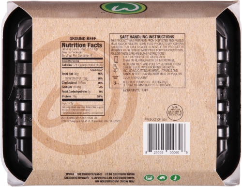 wahlburgers Famous Gourmet Blend Ground Beef Patties Perspective: back