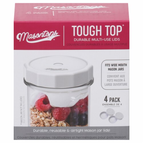 Masontops Tough Tops Durable Multi-Use Wide Mouth Plastic Lids Perspective: back