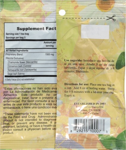Dona Remedios® Garganta* Sore Throat Herbal Tea Bags Perspective: back