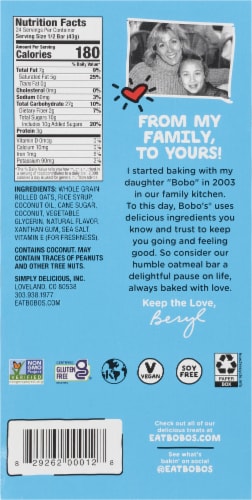 Bobo's® Coconut Oat Bars Perspective: back