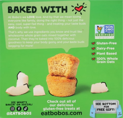Bobo's® Oat Bites Coconut Oat Bars Perspective: back