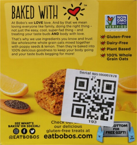Bobo's® Lemon Poppyseed Oat Bars Perspective: back