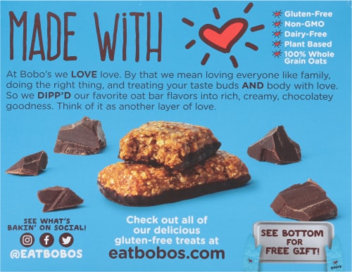 Bobo's Dipp'd Dark Chocolate Oat Bars Perspective: back