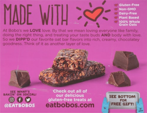 Bobo's Dipp'd Dark Chocolate Oat Bars Perspective: back