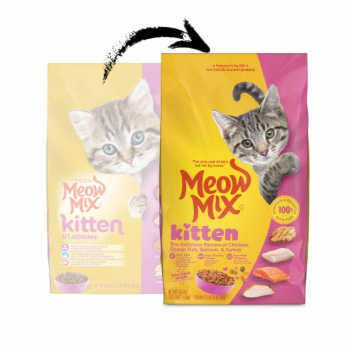 Meow Mix® Kitten Lil Nibblers Chicken Salmon Turkey and Ocean Fish Dry Cat Food Perspective: back