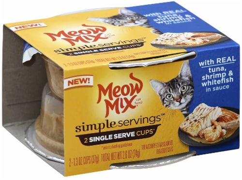 Meow Mix Simple Servings Tuna Shrimp & Whitefish Wet Cat Food Perspective: back