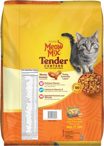 Meow Mix Tender Centers Salmon & White Meat Chicken Flavored Dry Cat Food Perspective: back