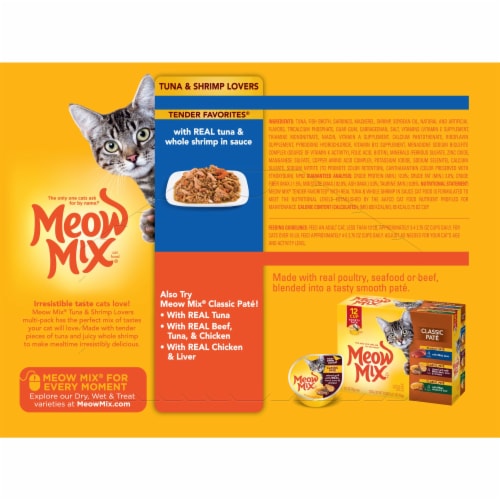 Meow Mix Cat Food, Tenders in Sauce, with Real Tuna & Whole Shrimp