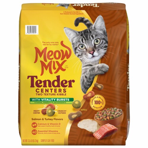 Meow Mix Tender Centers Dry Cat Food With Vitality Bursts Salmon & Turkey Flavors Perspective: back