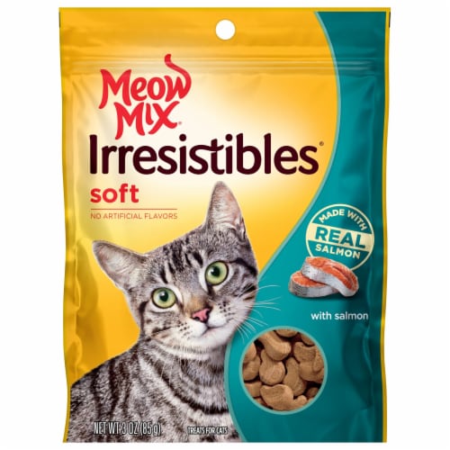 Meow Mix Irresistibles Cat Treats, Soft With Salmon Perspective: back