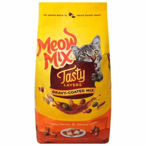 Meow mix tasty layers Roasted Chicken and Homestyle Gravy Flavor Dry Cat Food Perspective: back