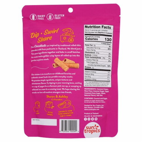 Sun Tropics CocoRolls® Salted Caramel Wafer Cookies Perspective: back