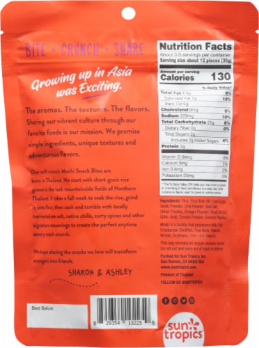 Sun Tropics® Mochi Thai Bird Sriracha Snack Bites Perspective: back