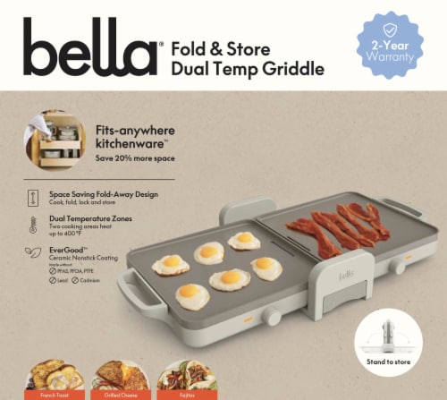 Bella® Folding Teo-Temp Griddle Ceramic Perspective: back