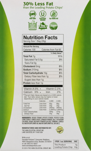 Sensible Portions Sea Salt Garden Veggie Straws 6 Count Perspective: back