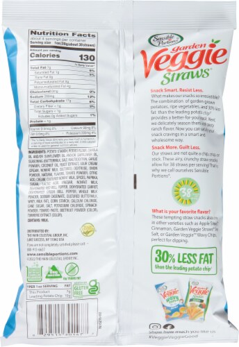 Sensible Portions® Garden Veggie Straws Zesty Ranch Vegetable and Potato Snack Perspective: back
