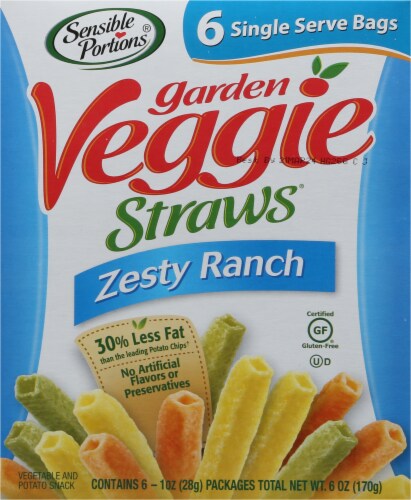 Sensible Portions Zesty Ranch Garden Veggie Straws Perspective: back