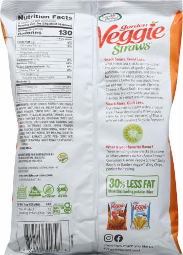 Sensible Portions® Garden Veggie Straws® Cheddar Cheese Vegetable and Potato Snack Perspective: back