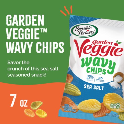 Sensible Portions Sea Salt Garden Veggie Wavy Chips Perspective: back
