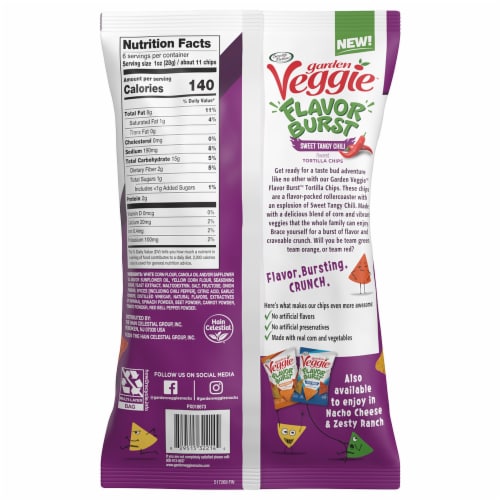 Sensible Portions® Garden Veggie™ Sweet Tangy Chill Tortilla Chips Perspective: back