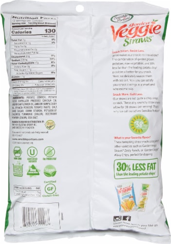 Sensible Portions® Sea Salt Garden Veggie Straws Chips Perspective: back