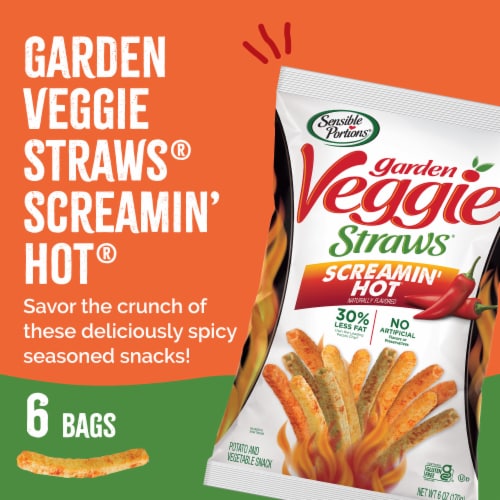 Sensible Portions® Veggie Straws™, Gluten-Free – Screamin' Hot Flavor Perspective: back