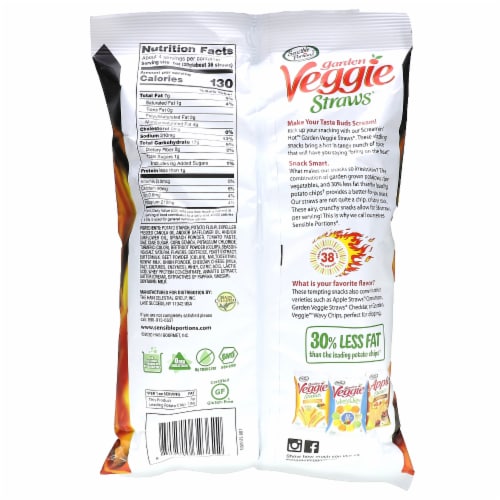 Sensible Portions Garden Veggie Straws Screamin' Hot - 4.25 oz (120 g) Perspective: back