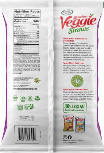 Sensible Portions® Sour Cream & Onion Garden Veggie Straws Perspective: back
