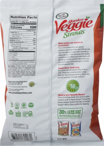 Sensible Portions® Garden Veggie BBQ Straws Chips Perspective: back